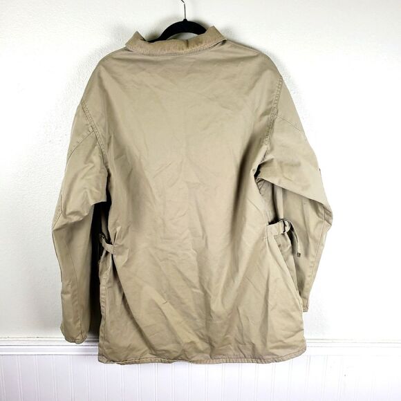 Women's Banana Republic Beige Button/Zip Up Utility Heavy Duty Coat Jacket sz MD - Picture 3 of 16